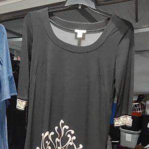 Black dress with white trim from LOFT size Small - in excellent used condition